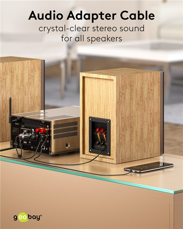 Audio kábel Jack - 2x RCA Goobay Plus TEXTIL 3m