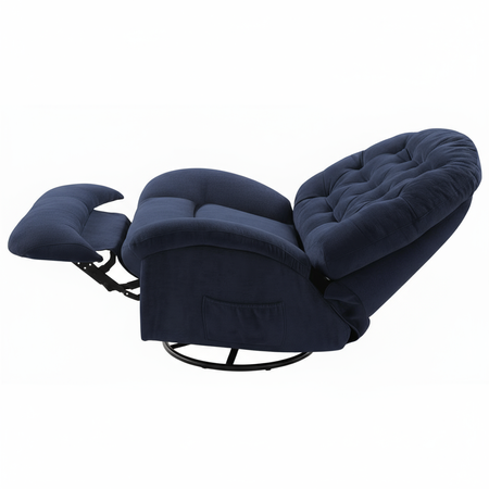 Rozkładany Fotel relaksacyjny obrotowy Spacetronik Flax 04M bujany granatowy