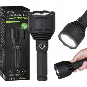 Tactical flashlight short 30W 3000lm VAYOX VA0044