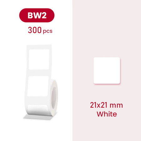 Etykiety seria B Niimbot 21x21 mm 300 szt. biały
