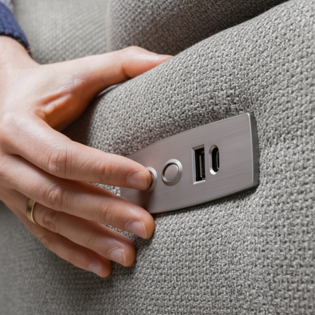 Fotel regulowany elektryczny FLAX 05 z USB regulacją oparcia i podnóżka