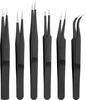 Set of stainless steel tweezers 6 pieces Goobay