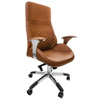 Swivel office armchair with armrest ALMA brown