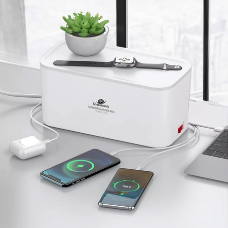 Organizer BOX charging station with strip 5xAC 3xUSB