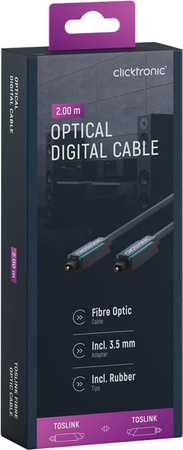 CLICKTRONIC Toslink optical cable + ad. jack 2m