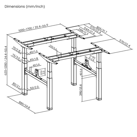 Electric adjustable double rack SPE-440B