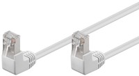 LAN Patchcord CAT 5E F/UTP 2x90 WEISS 1m