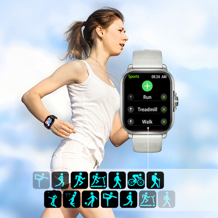 Smartwatch Kumi KU7 Meta 90 trybów 40 mm Szary