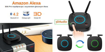 B06 Pro Bluetooth přijímač 5.0 1Mii aptX HD 50m