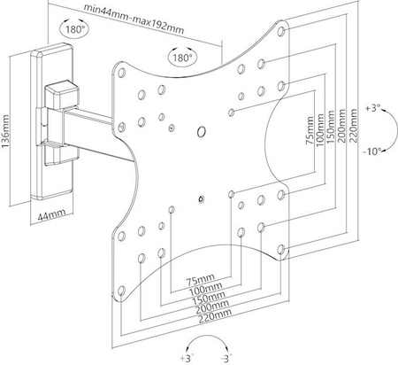 Goobay BASIC FULLMOTION XS 23"-42" 20kg TV-Halterung