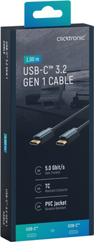 CLICKTRONIC USB-C - USB-C 3.2 Gen1 kábel 1m