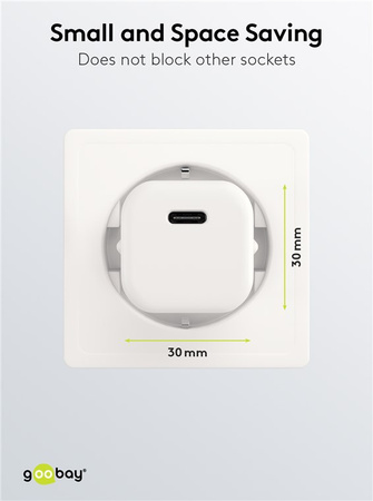 USB-C PD GaN 30W síťová nabíječka Goobay BÍLÁ