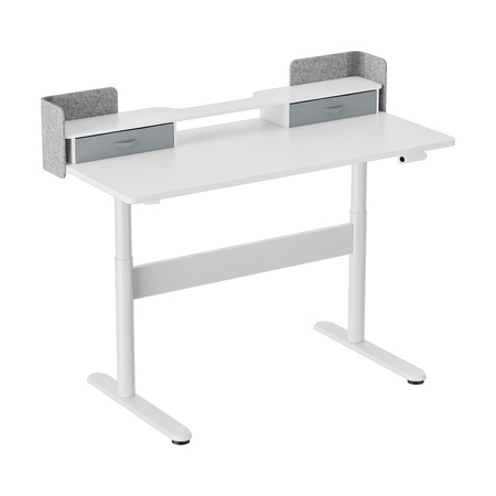 Mobile Dual-Motor Sit-Stand Desk Shelf Drawers