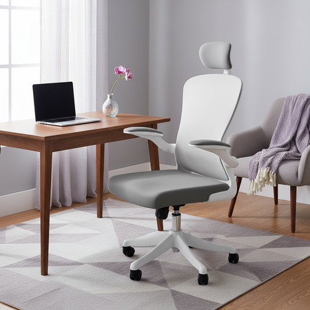 ARON White swivel office chair