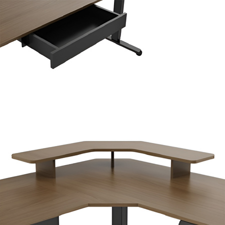 Zestaw regulowany fotel SPC-GILDA + biurko narożne elektryczne SPE-L124 180×120×60