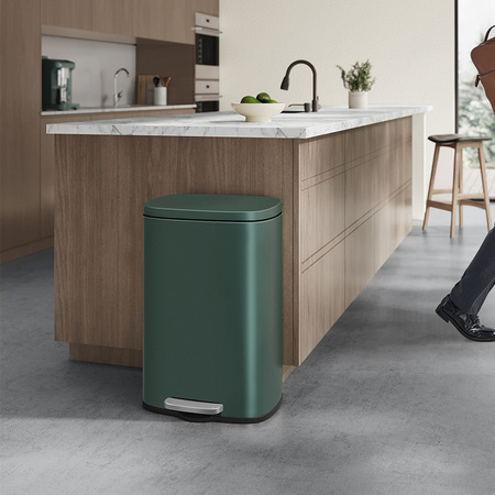 Kosz na śmieci metalowy pojedyncza komora zielony