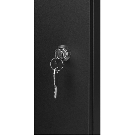 RACK 19'' 9U 600x450mm ČERNÝ Ocelové dveře