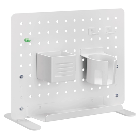 Zestaw Spacetronik: biurko regulowane 100×60 + krzesło dziecięce z podnóżkiem + nadstawka z pegboardem