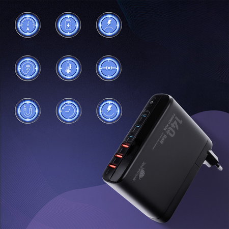 Charging station 140W GaN SR103 LED 6 USB PD+QC3.0