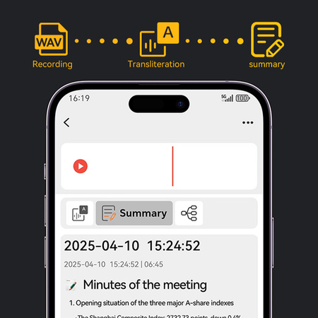 Dyktafon AI z Transkrypcją i Tłumaczem Głosowym Alvora A3