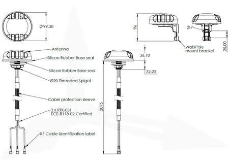 Antena 3w1 5G/WiFi/GPS SISO Poynting PUCK-3-V2