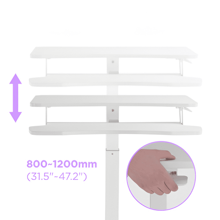 Buddy 03 Adjustable Wheelchair Table White