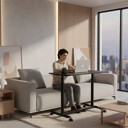 Buddy 04 nastavitelný stolek na kolečkách černý