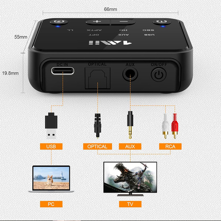 Nadajnik Audio Bluetooth 5.2 TX 1Mii B06T6