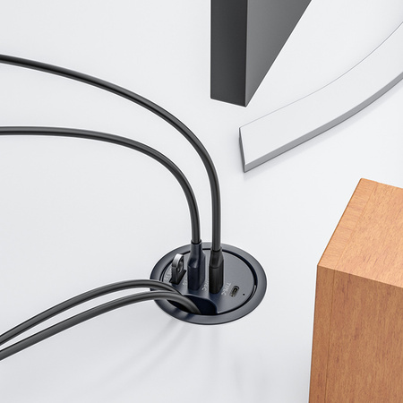 Spacetronik SPS-R1D3B V2 round tabletop socket