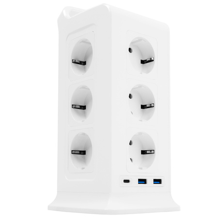 Listwa zasilająca tower 12xAC 2xUSB 1xUSB-C W