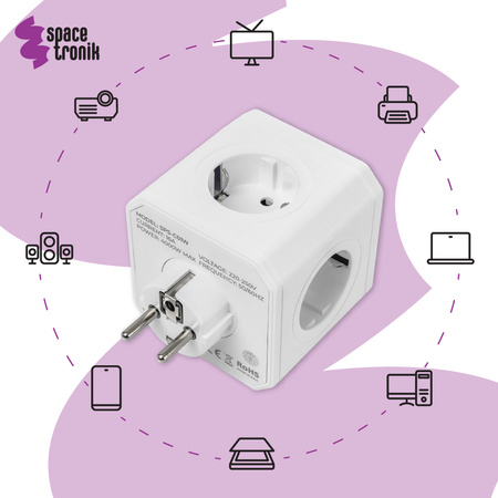 Listwa zasilająca kostka 5xAC SPS-C01W