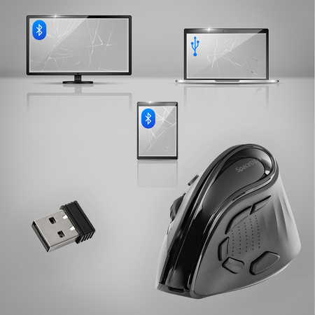 Bezdrátová vertikální myš BT 2.4 RGB SP-RCA09