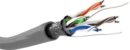 CAT5e F/UTP AWG 24/1 Goobay grey 100m twisted pair cable