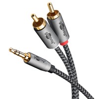 Jack - 2x RCA audio cable Goobay Plus TEXTIL 1m