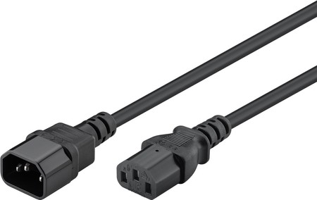 Napájecí kabel IEC C13 - C14 Goobay černý 1m