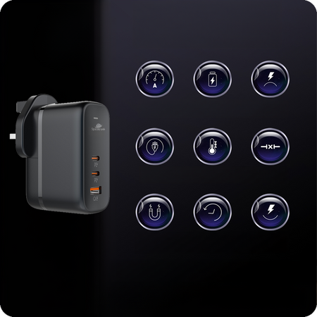 65W GaN SR101 2x USB-C, 1x PD QC charger