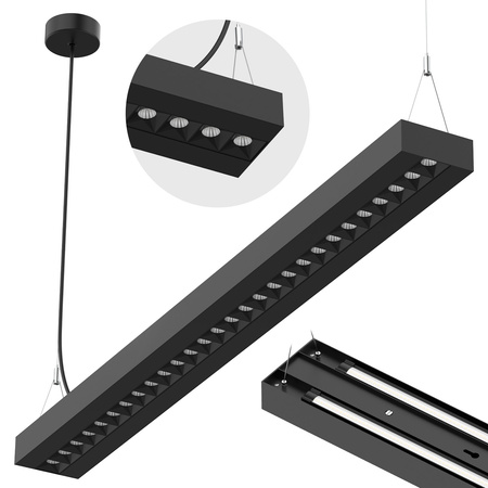 Lampa podwieszana biurowa LED GLOW D24 60W Czarna