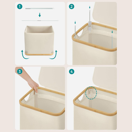 Kosz na pranie 90L 1 komorowy biały