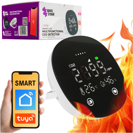 Bezprzewodowy czujnik CO2 z LED Tuya SL-DC02 3w1
