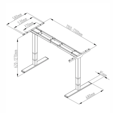 Elektryczny stelaż biurkowy Spacetronik SPE-226AW
