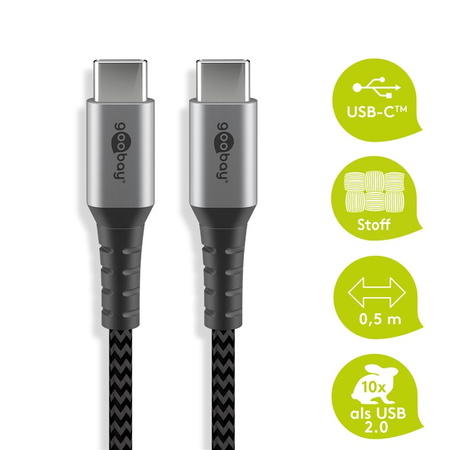 Kábel USB-C 2.0 480 Mb/s Goobay TEXTIL 2 m