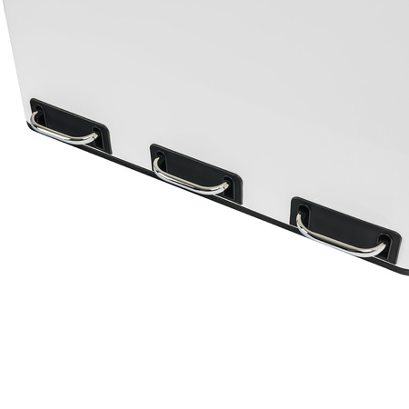 Kosz na śmieci metalowy trzykomorowy biały