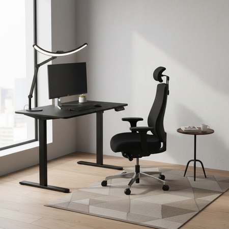 Spacetronik Moris elektrický stůl SPE-O121 120x60, černý rám, deska ze světlého dřeva