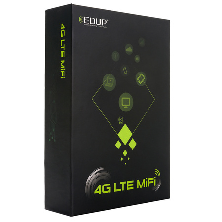 SIM 4G LTE Wi-Fi 4 LCD mobilní router Edup EP-D523