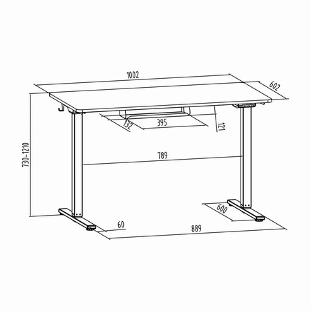Spacetronik Moris 124BM 100x60 elektrický stůl