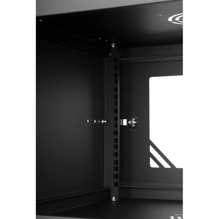 19'' RACK 6U 600x450mm ČERNÝ Skleněné dveře