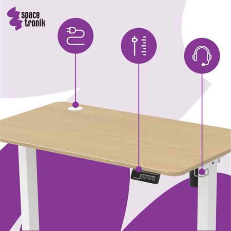Biurko elektryczne Spacetronik SPEO111BB Moris 80×60 cm czarne