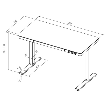 Spacetronik SPE-B128BG Astrid electric desk