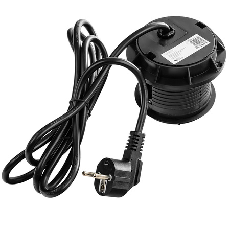 Spacetronik SPS-R1D3W V2 round tabletop socket