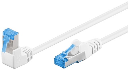 Patchcord CAT 6A S/FTP 1x90 bílý 2m